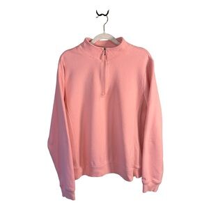 Izod Women's Light Pink Quarter-Zip Sweatshirt Size L Cozy Athleisure Casual